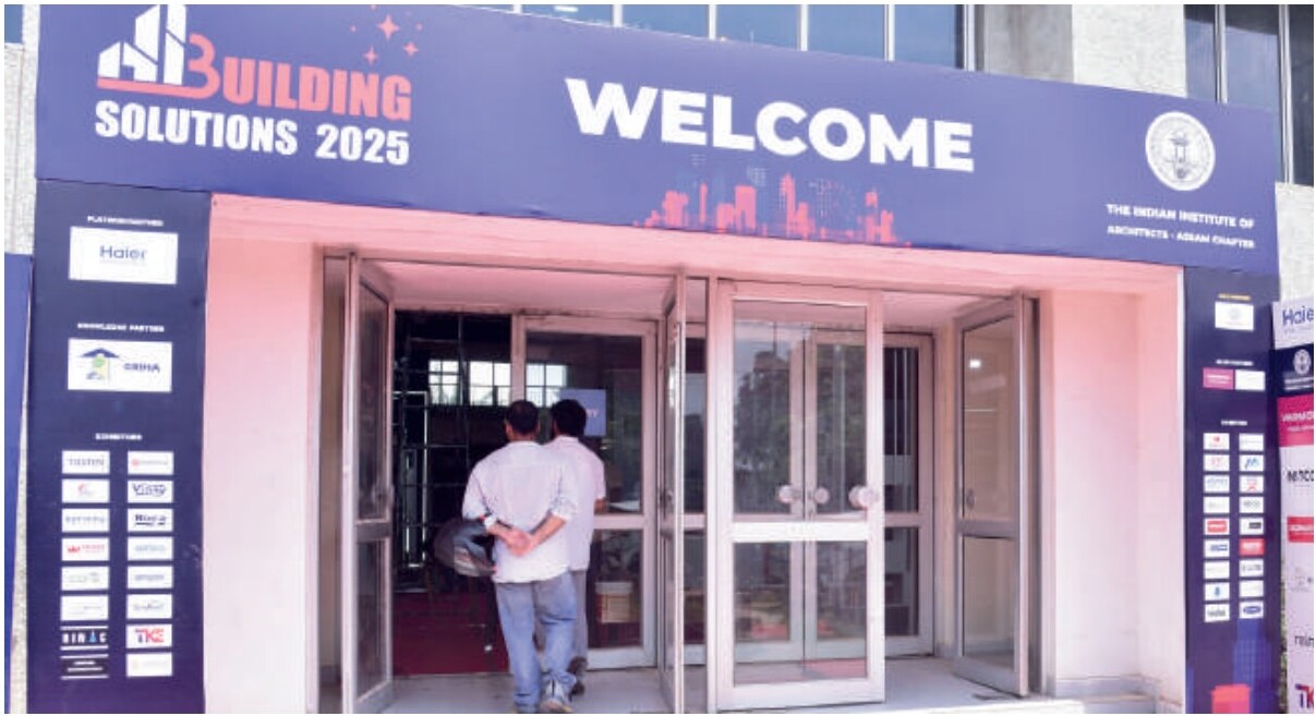 Welcome arch with partner logos